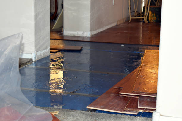 Professional Flood Damage Restoration technician working in Chesterville, OH